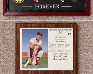 Boston Teams SOSTON STRONG Forever plaque and Ted Williams 500th homerun plaque