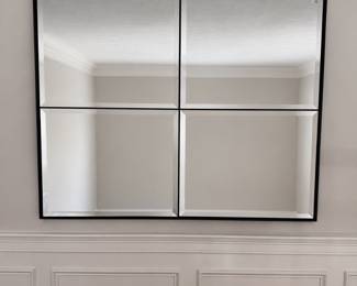 Four segment mirror with black frame  54" x 44"
