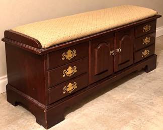 Upholstered top cedar chest