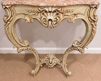 Stone top wall table