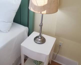 End table; table lamp