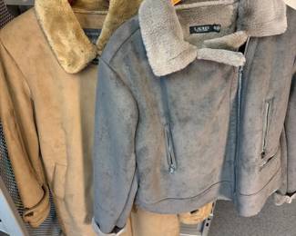 Ralph Lauren Faux Shearling Moto Jacket XXL Liz Claiborne Faux Fur And Suede Jacket Xl