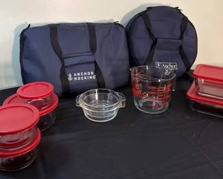 Anchor Hocking Food Containers Glass Measuring Cup Circle Rectangle Baking Dishes Fire King