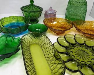 Colored Glass Lot Imperial Glass Jeanette Glass Fenton Anchor Hocking
