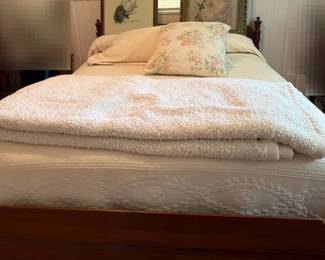 Vintage Solid Wood Full Size Bed Unknown Maker Christy Girl Print By Howard Christy, Unknown Artis