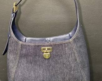 Authentic Dark Wash Denim Lauren Ralph Lauren Shoulder Bag And Wallet