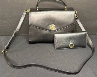 Authentic Lauren Ralph Lauren Farrah Leather Purse And Wallet
