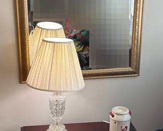 Mahogany 3 Drawer Nightstand With Mirror, Lamp Wax Warmer