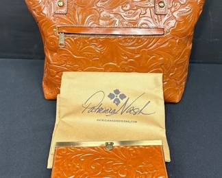 Patricia Nash Alessano Tooled Leather Tote With Matching Wallet