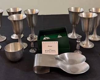 Pewter Goblets Salt Pepper Shakers Kirk Stief Amco