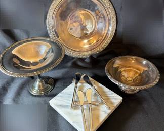 La Pierre Weighted Silver Footed Dish Reed Barton Silver Plated Plate And More