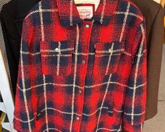 Levi Strauss Red Blue Sherpa Lined Jacket Forecaster Black Wool blend Trench Coat More