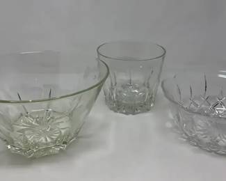 Princess House Bowl Cut Glass Bowl And Crystal Ice Holder