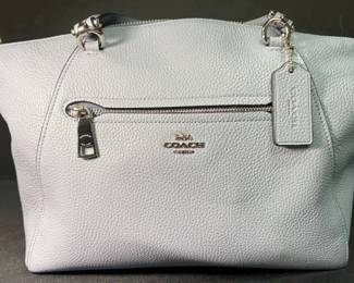 Authentic Coach Prairie Satchel in light blue pebbled leather with silvertone hardware