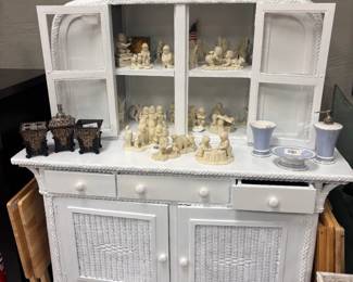 Wicker Hutch/Buffet Cabinet