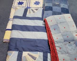 Handmade Blue Quilts Denim Lap Blankets