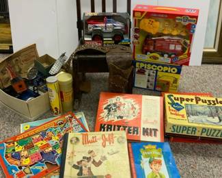 Childrens Toys Including Mutt Jeff Book