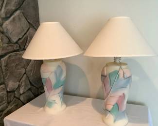 Vintage Pair Ceramic Table Lamps