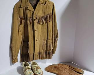 Horse Hair Gloves, Moccasins Leather Fringe Jacket
