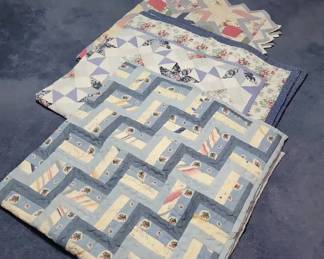 Handmade Blue Floral Quilts