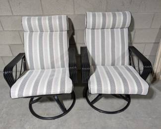 Two Patio Swivel Chairs W Cushions
