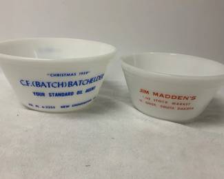 Milk Glass Advertising Bowls