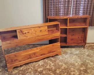 Cedar Full Bed Frame Bookshelf