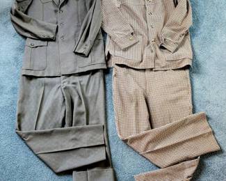 Two Vintage Womens Custom Made Pant Suits