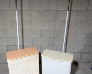 Two MCM Hampers One Standing Clothes Rack