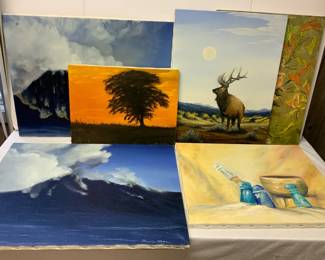 Six Dorothy Olson Original Oil Paintings On Canvas