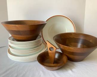 Solid Black Walnut Bowls with Corelle Ware