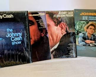 Four Johnny Cash Vinyl Albums, All 1st Cuts