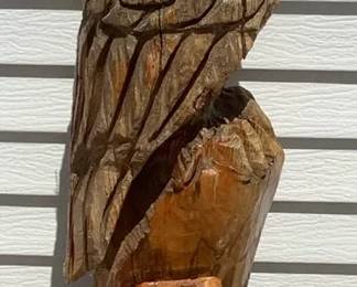 Wooden Yard Art Owl