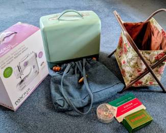 Mystery Sewing Lot with Vintage Singer Sewing Machine