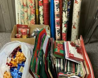 Christmas Wrapping Paper, Boxes, Cards Bows