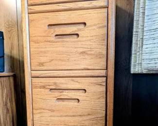 Four Drawer Oak File Cabinet