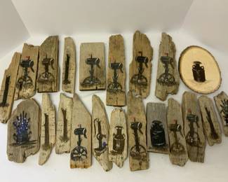 Painted Pieces of Barnwood by Dorothy Olson