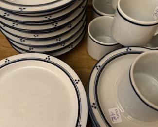 Dana Bristo Fredrikborg Blue Dot Rim Dishes