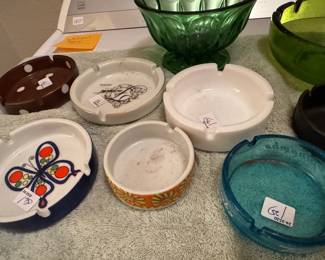 Assortment of vintage ash trays