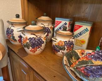 Canister set and vintage tins