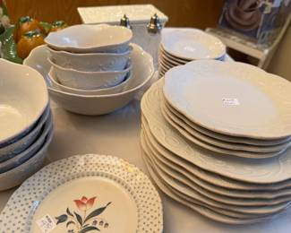 Lenox white French perle dishes