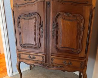 Antique sideboard cabinet hand carved molding