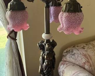 3 Arm Art Nouveau Style Table Lamp