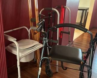 Bedside Walkers, Commode, Cane