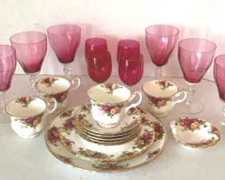 Royal Albert Bone China Old Country Roses England Stemmed Glassware
