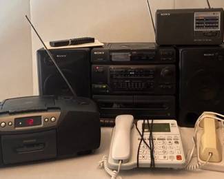 Sony Stereo, Audiophase Boombox, Sony Radio, Phones