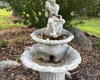 Concrete Yard Statue Girl with Shell