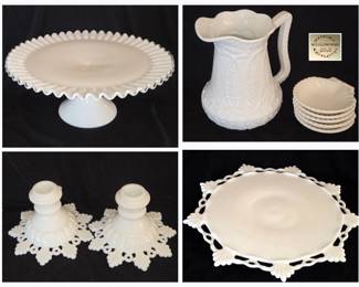 Milkglass and Wedgwood Shell Dishes