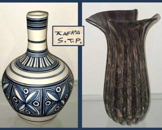 Spanish Vase and Murano Vase