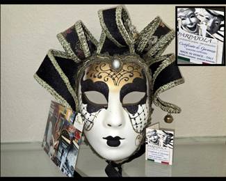 Parpajola Mask Made in Venice with Certificato di Garanzia